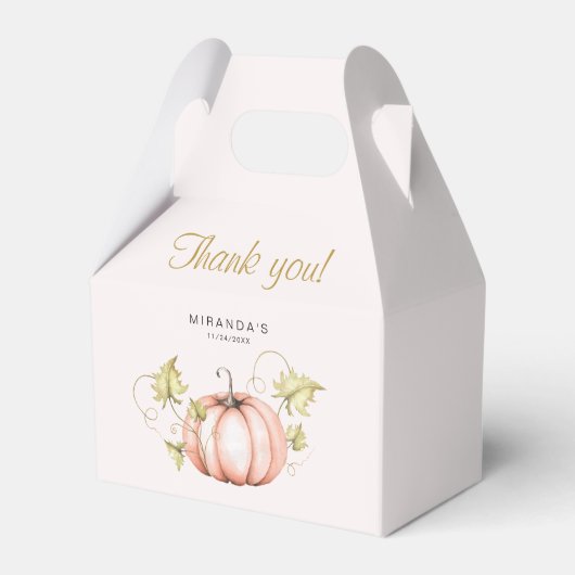 Pumpkin Autumn baby shower Favor Box Bedankdoosjes (Voorkant Zijde)
