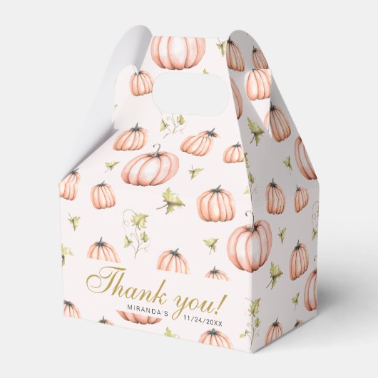 Pumpkin Autumn baby shower Favor Box Bedankdoosjes (Voorkant Zijde)