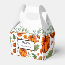Pumpkin Autumn Baby shower Favor Box