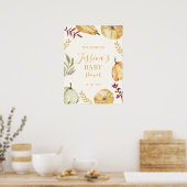 Pumpkin Autumn Baby shower Welkomstbord Poster (Keuken)