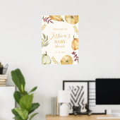 Pumpkin Autumn Baby shower Welkomstbord Poster (Thuiskantoor)