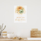 Pumpkin Autumn Baby shower Welkomstbord Poster (Keuken)