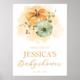 Pumpkin Autumn Baby shower Welkomstbord Poster