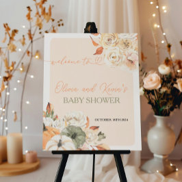 Pumpkin Autumn Baby shower Welkomstbord Poster