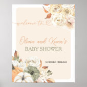 Pumpkin Autumn Baby shower Welkomstbord Poster (Voorkant)