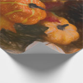 Pumpkin Autumn Burnt Oranje  Antiek Kunst Cadeaupapier (Hoek)