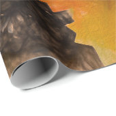 Pumpkin Autumn Burnt Oranje  Antiek Kunst Cadeaupapier (Rol Hoek)