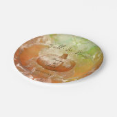 Pumpkin Autumn Burnt Oranje  Textielontwerp Papieren Bordje (Gekanteld)