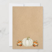 Pumpkin Autumn Country Herfst Baby shower Punkinet Kaart (Achterkant)
