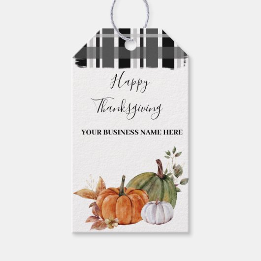 Pumpkin Autumn Fall laat Thanksgiving zakendoen Cadeaulabel (Voorkant)