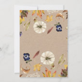 Pumpkin Autumn Floral Baby shower per post Kaart (Achterkant)
