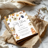 Pumpkin Autumn Floral Baby shower per post Kaart