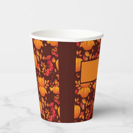 Pumpkin Autumn - Gepersonaliseerd Papieren Bekers (Rechts)