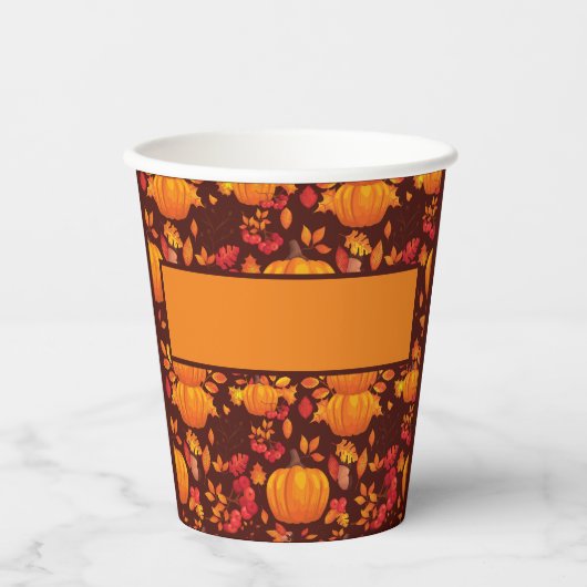 Pumpkin Autumn - Gepersonaliseerd Papieren Bekers (Voorkant)