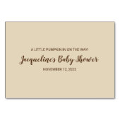 Pumpkin Autumn Herfst Baby shower Boek voor Baby K Kaart (Achterkant)