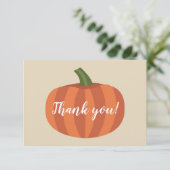 Pumpkin Autumn Herfst Baby shower Dank u wel Bedankkaart (Staand voorkant)