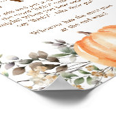 Pumpkin Autumn Herfst Baby shower Zeg niet Baby Poster (Hoek)