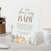 Pumpkin Autumn Herfst Baby shower Zeg niet Baby Reclamebord Met Voetstuk