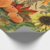 Pumpkin Autumn Herfst Sunflower Cadeaupapier (Hoek)
