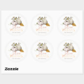 Pumpkin Autumn Leaves Bird Thanksgiving Ronde Sticker (Vel)