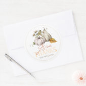 Pumpkin Autumn Leaves Bird Thanksgiving Ronde Sticker (Envelop)