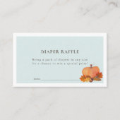 Pumpkin Autumn Leaves Blue Diaper Raffle Ticket Informatiekaartje (Voorkant)