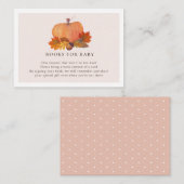 Pumpkin Autumn Leaves Blush Pink Boeken voor Baby Informatiekaartje (Voorkant / Achterkant)