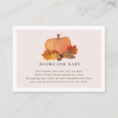 Pumpkin Autumn Leaves Blush Pink Boeken voor Baby Informatiekaartje (Voorkant)