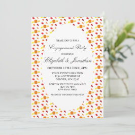 Pumpkin Autumn Leaves Engagement Party Kaart