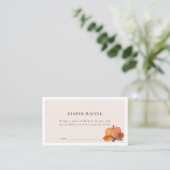 Pumpkin Autumn Leaves Pink Luier Raffle Ticket Informatiekaartje (Staand voorkant)