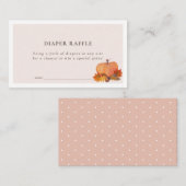 Pumpkin Autumn Leaves Pink Luier Raffle Ticket Informatiekaartje (Voorkant / Achterkant)