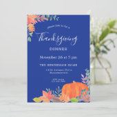 Pumpkin Autumn Leaves Thanksgiving Invitation Kaart (Staand voorkant)