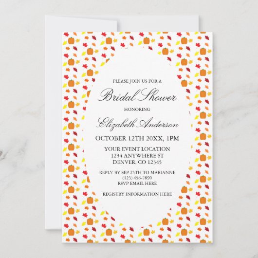 Pumpkin Autumn Leaves Vrijgezellenfeest Kaart (Voorkant)