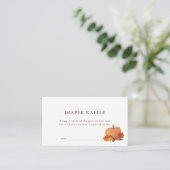 Pumpkin Autumn Leaves Witte Luier Raffle Ticket Informatiekaartje (Staand voorkant)