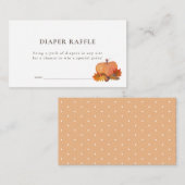 Pumpkin Autumn Leaves Witte Luier Raffle Ticket Informatiekaartje (Voorkant / Achterkant)