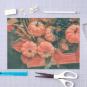 Pumpkin Autumn Oranje Groen Rustisch Land Tissuepapier (Craft)