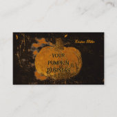 Pumpkin Autumn  Oranje zwarte-grungetextuur Visitekaartje (Voorkant)