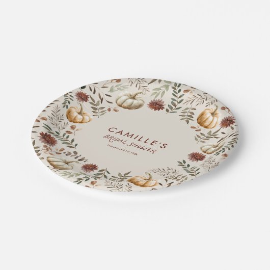 Pumpkin Autumn Rustic Vrijgezellenfeest Papieren Bordje (Gekanteld)