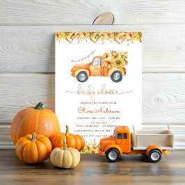 Pumpkin Autumn Truck Baby shower Uitnodiging