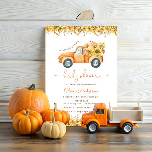 Pumpkin Autumn Truck Baby shower Uitnodiging