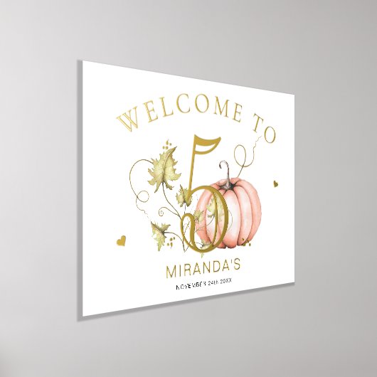 Pumpkin Autumn Verjaardagsnummerbord Folie Afdrukken (Laagn)