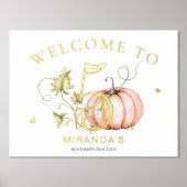 Pumpkin Autumn Verjaardagsnummerbord Folie Afdrukken (Voorkant)