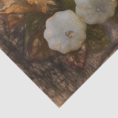 Pumpkin Autumn White Oranje  Antiek Schets Tissuepapier (Detail)