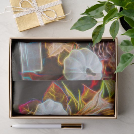 Pumpkin Autumn White Oranje glanzend Tissuepapier (Geschenk)