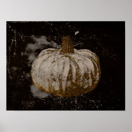 Pumpkin Autumn  White Sepia Black Texture Poster