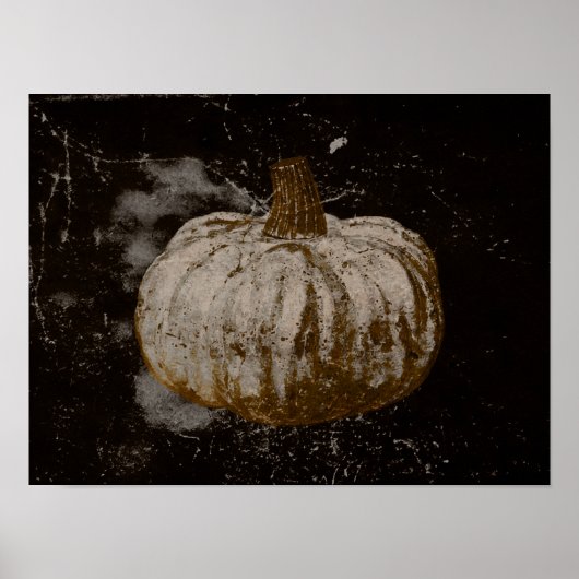 Pumpkin Autumn White Sepia Black Texture Poster (Voorkant)
