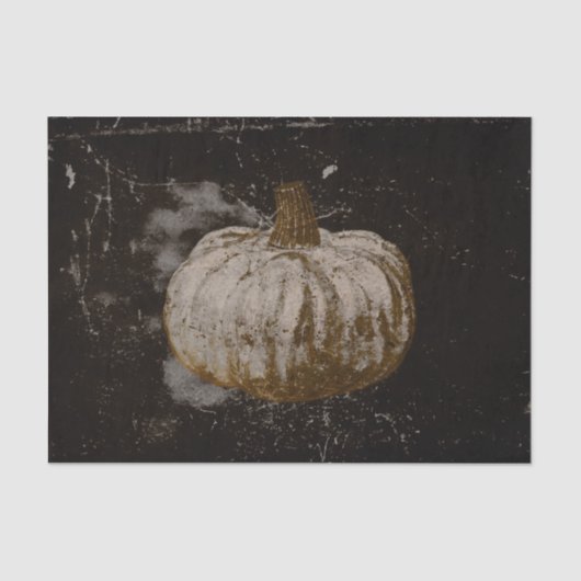 Pumpkin Autumn  White Sepia Black Texture Tissuepapier (Voorkant)
