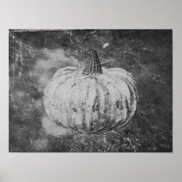 Pumpkin Autumn , zwart en wit Poster