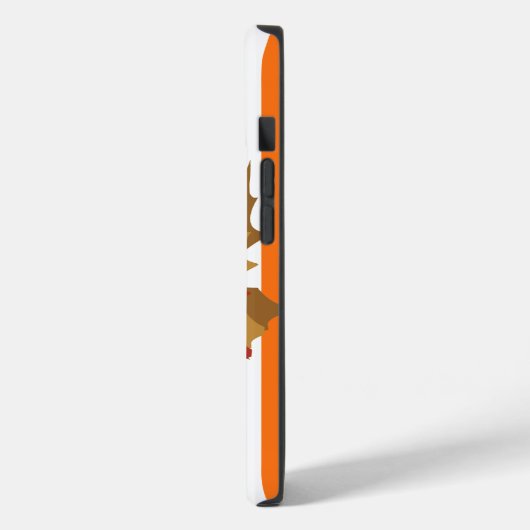 Pumpkin Autumnal Stripes met Leaves Case-Mate iPhone Case (Achterkant / Links)