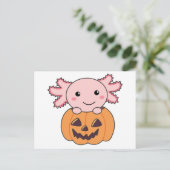 Pumpkin Axolotl Lovers Sweet Animals For Halloween Briefkaart (Staand voorkant)